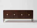 Credenza Sala Da Pranzo 190×45×80 cm in legno marrone scuro e oro - stile elegante con contenimento