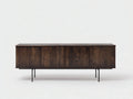 Credenza in legno e metallo 175×40×78 cm - marrone scuro/nero - mobile contenitore industriale per sala da pranzo