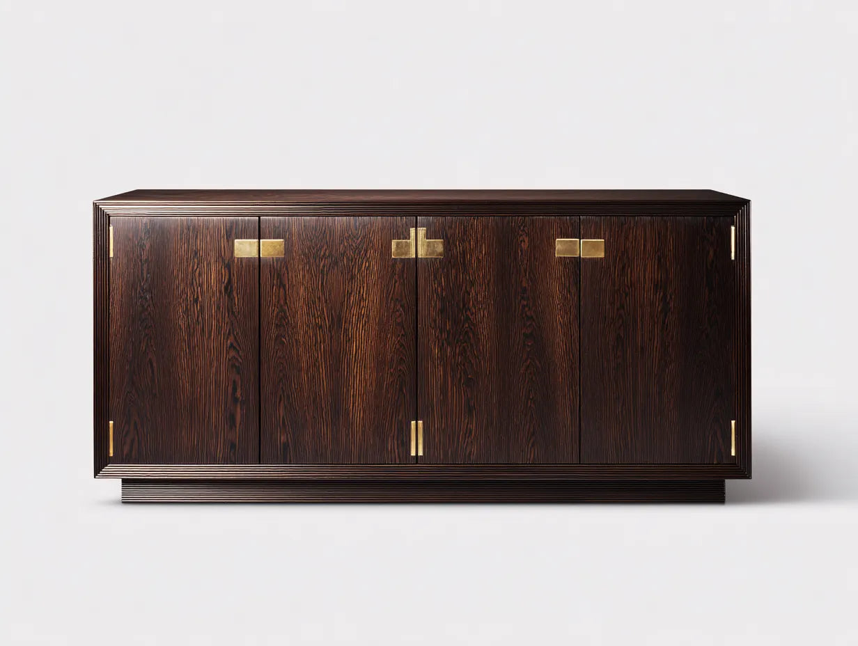 Credenza Sala Da Pranzo 185×48×82 cm in legno marrone scuro e oro - stile classico contemporaneo con contenimento