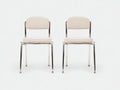 Set sedia da pranzo 48×52×82 cm in tessuto beige e struttura argento - stile moderno imbottito