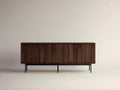 Credenza in legno e metallo 185×42×80 cm - marrone scuro/nero - contenitore moderno per sala da pranzo