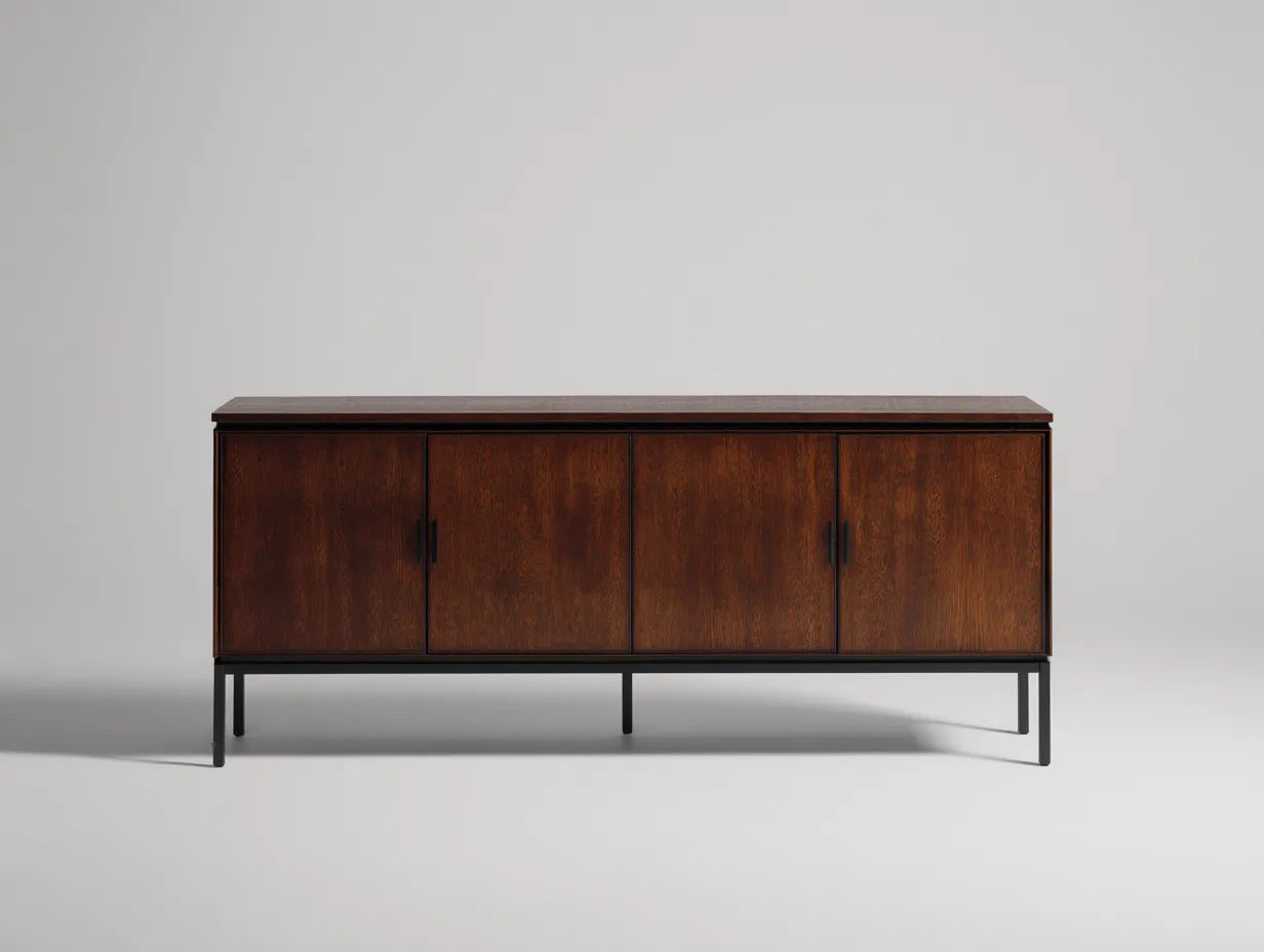 Credenza 190×45×82 cm - legno marrone e nero - stile moderno per sala da pranzo