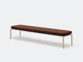 Panca imbottita in similpelle e metallo 145×41×47 cm - marrone/nero - seduta moderna per camera da letto