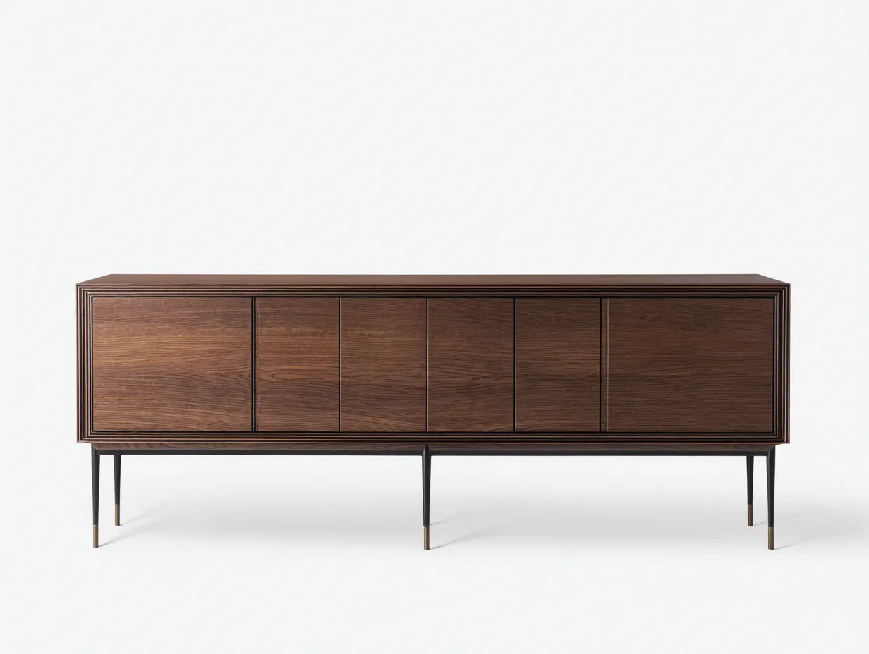 Credenza 200×42×78 cm - legno marrone/nero - design moderno per sala da pranzo