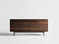 Credenza Sala Da Pranzo 190×44×79 cm in legno marrone scuro e nero - stile lineare con contenimento